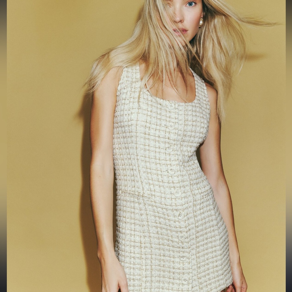 Reformation Jaine Tweed Sleeveless Dress Size 12
